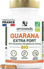 Guarana BIO Extra Fort, 5400mg par jour 90 gélules vegan Boost Physique