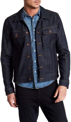 New WILLIAM RAST Erwin Denim Jacket L Raw Denim NWT Size L