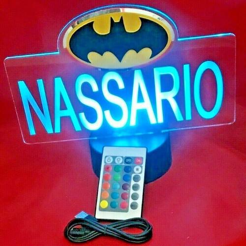 Batman Light Up Night Light Superbohater Spersonalizowana lampa stołowa Bat Man Pilot LED - Zdjęcie 1 z 12