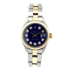 Vintage 1969 ROLEX Datejust 26mm Blue Diamond Dial Two Tone 6917 Fluted Bezel