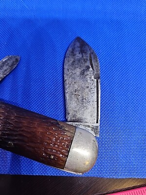 ULSTER アンティーク ボーンハンドル スウェルエンドナイフ　２枚刃 Ulster Knife Co. Antique Brown Bone Jig Elephant Toe OLD AND RARE