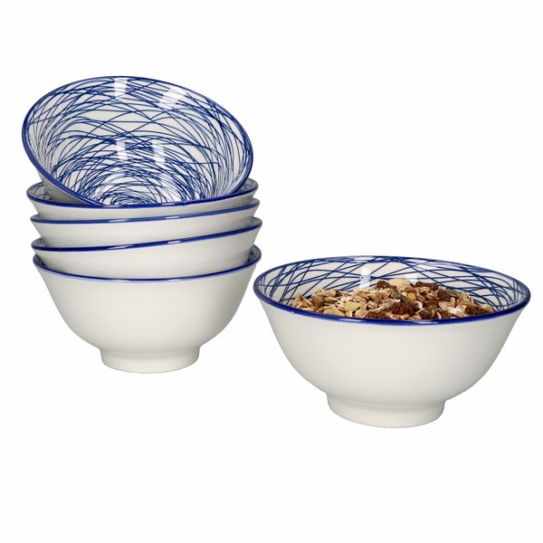 6Er Set Rabisco Bowl-Schalen 500Ml Blau-Weiß MüSli Salat Dessert SchüSsel-image