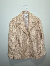 Elana by Tanner Blazer Linen And Silk Size 14 Floral Tapestry Vintage 90s Y2K