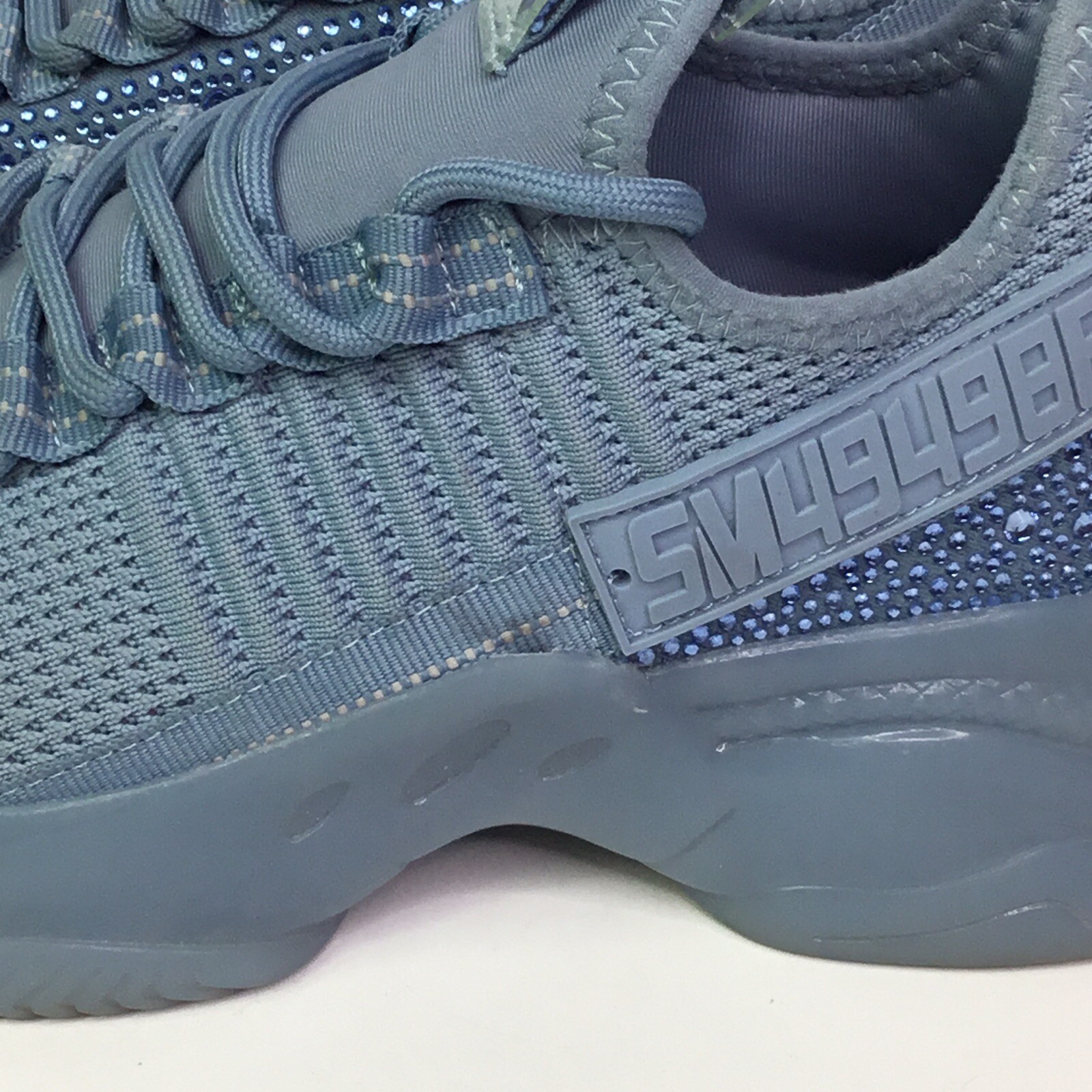 Steve Madden SM NY90 MAXIMA Womens Sneakers Baby Blue Rhinestones Size 7.5M image 3