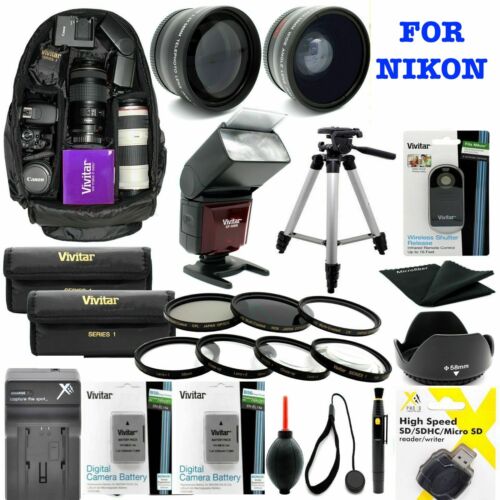NIKON COOLPIX P1000 LENS COMPLETE 77MM HD 8K ACCESSORY KIT FLASH/LENSES/BACKPACK - Picture 1 of 10