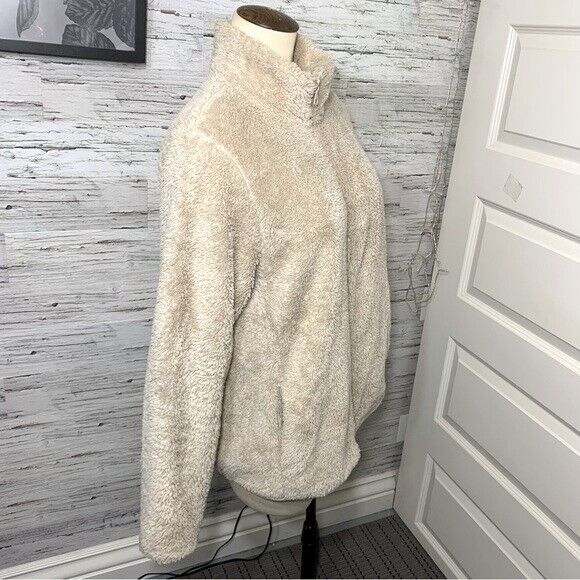 Uniqlo Fleeced Sweater Zip Up Jacket Sz M/L Beige… - image 6