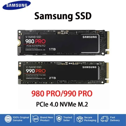 SAMSUNG 980 PRO 990 PRO SSD with Heatsink 1TB 2TB PCIe Gen 4 NVMe M.2 Internal