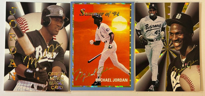 Lot of (3) 1990's Michael Jordan Baseball Promo Cards  8J