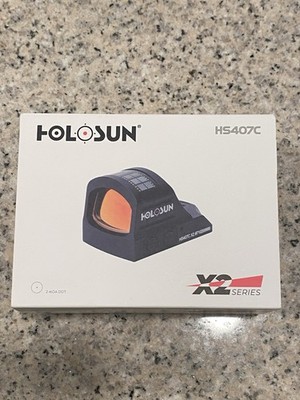 HOLOSUN HS407C X2 2 MOA Red Dot Sight - Handgun, 1x Magnification, Black