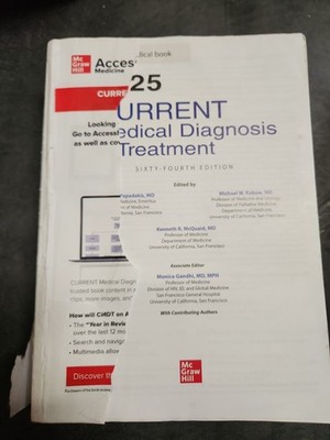 CURRENT Medical Diagnosis and Treatment 2025- Missing Front Cover & Page