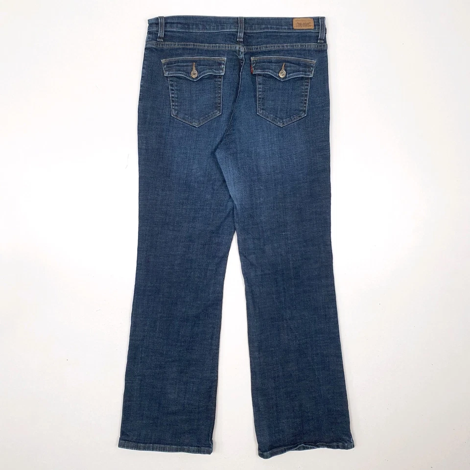 Pantalones de mezclilla LEVIS 512 ajustados calce cónico azul para mujer corte boot UK14 Foto 3 de 4