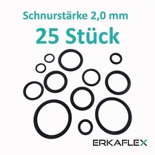 O-Ring Oring 25 St&uuml;ck Schnurst&auml;rke 2,0 mm NBR 70 ShoreA Ring Dichtung Dichtring