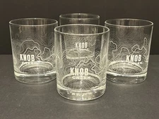 Knob Creek 3.5" Whiskey Rocks Topography Map Etched Glasses - Set of 4