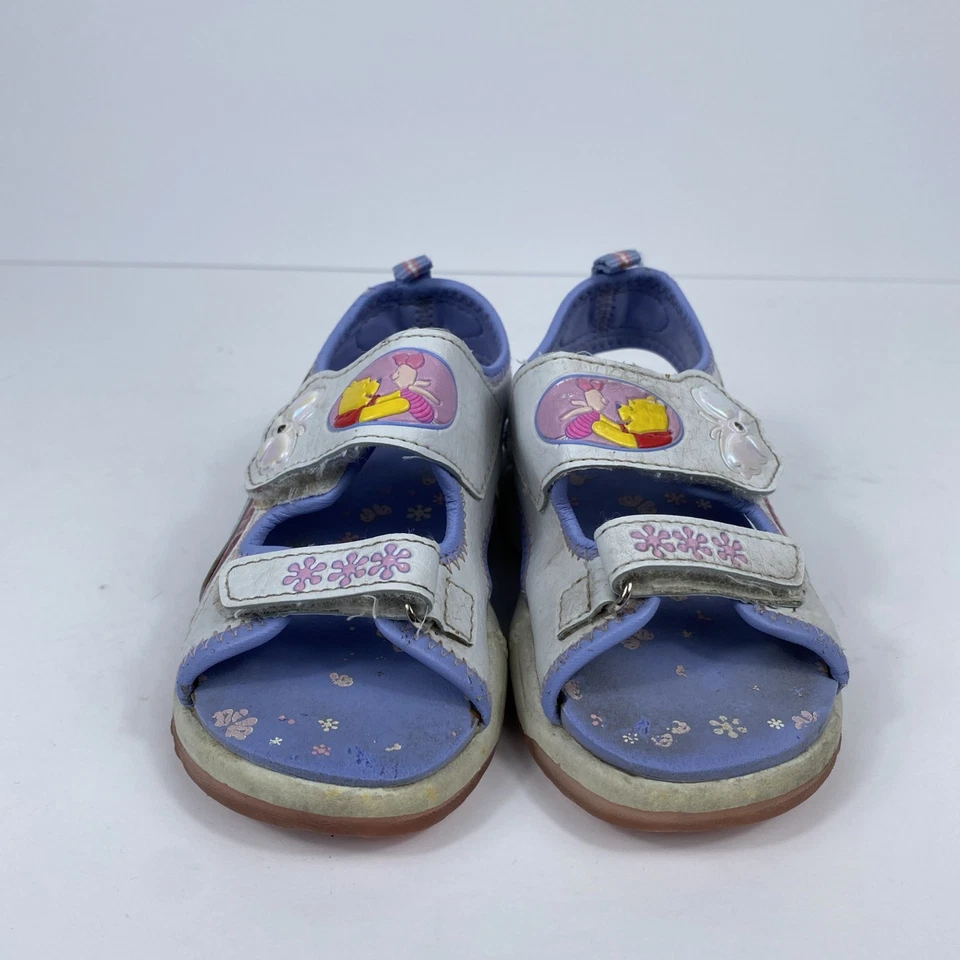 Sandalias De Colección Disney Winnie The Pooh Niña Pequeña Talla 8 Blanco Iluminado LEER Foto 4 de 4