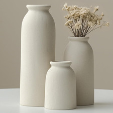 Ceramic Vase Set-3, Small Flower Vases for Decor, Modern Boho Farmhouse Style, D