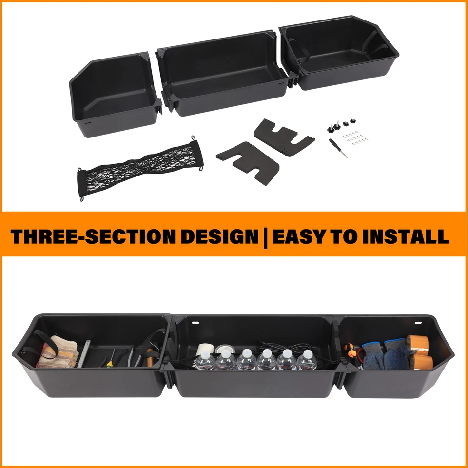 3-in-1 Under Seat Storage Box for 2015-2025 Ford F-150 F150 SuperCrew/Crew Cab Foto 4 de 4