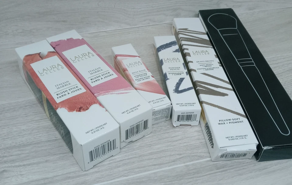 Laura Geller/ Mercier Blush Stick+ Balm+Pencil+Cheek Color Brush | Lot of 6 - Image 2 of 4