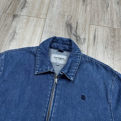 Carhartt WIP Madison Denim Jacket Bomber Y2K Blue Mens Size XS | eBay