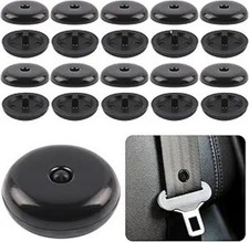 Universal Seat Belt Stopper Kit 10-piece Snap-on Button Pr Color Black10pcs