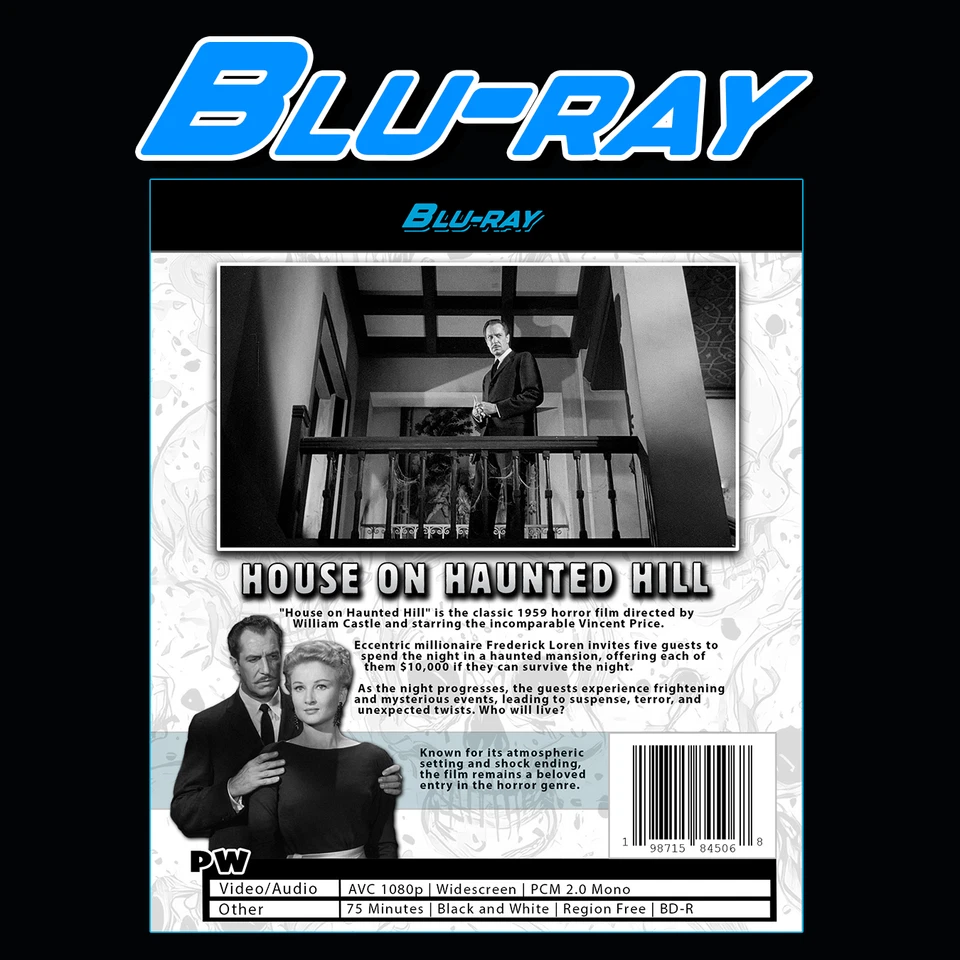 House On Haunted Hill Blu-ray 1959 Vincent Price - High Definition NOT 3D - New - Image 2 of 4