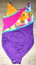 girls DANCE LEOTARD size 8/10 STARS COLORFUL 1 PC MORET ACTIVE GIRL BRAND NICE 