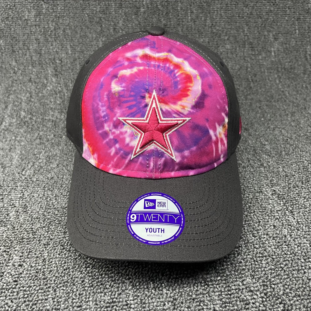 New Era Dallas Cowboys Youth 9TWENTY Hat Pink Purple Tie-Dye Star Adjustable