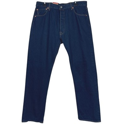 NEW Levis 501 BUTTON FLY Original Mens 38x34 Straight Dark Wash Denim Blue Jeans