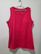 Sleeveless Ribbed Tank Top in Bright Red With Built In Bra
