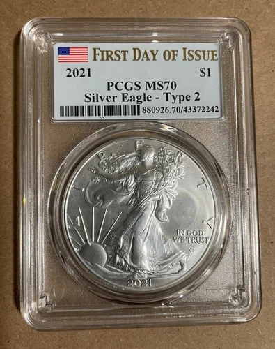Silver Eagle 2021 1st Day of Issue PCGS MS70
