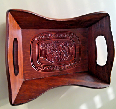 Wooden Serving Tray Give Us This Day Our Daily Bread Farm Country Vintage Wood