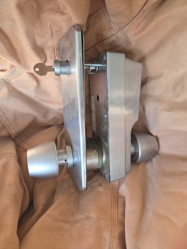 Kaba Mechanical Push Button Door Lock Keyed Metal Brushed Silver LLN18745