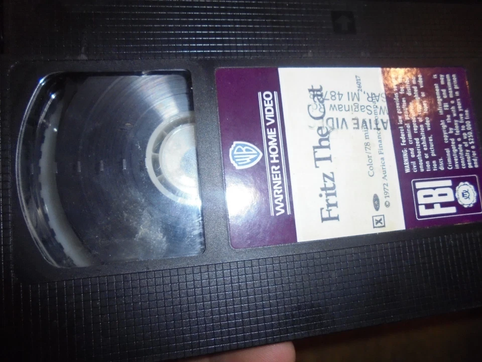 FRITZ THE CAT 1972 WARNER VHS VIDEOCASSETTE PLAY TESTED rental box cut cover - Image 4 of 4