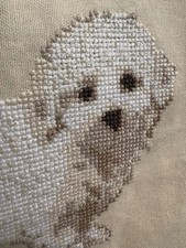 NEW William Sonoma Home x THE GEORGE Needlepoint White BICHON DOG PILLOW COVER