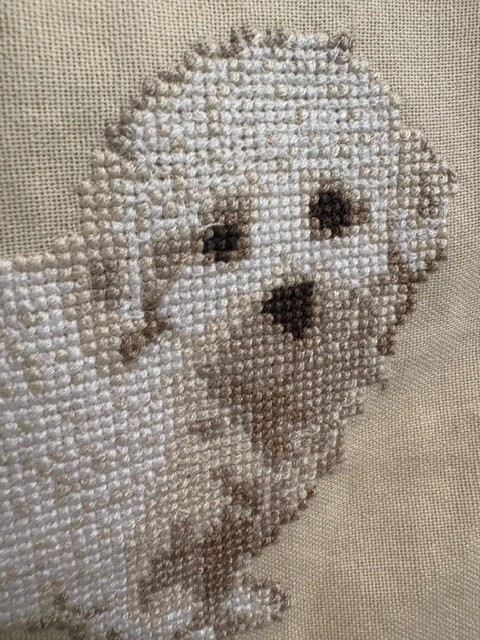 NEW William Sonoma Home x THE GEORGE Needlepoint White BICHON DOG PILLOW COVER
