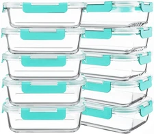 10 Packs 30 oz Glass Meal Prep Containers,Glass Food Storage Containers with ...