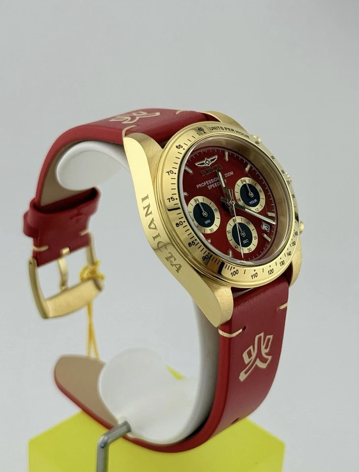 Invicta Men's Speedway 'FIRE' NATURE OF FORCE 40mm Chronograph Red Tone SS Watch - Image 2 of 4