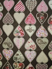 Moda Fabrics Kissing Booth Hearts  By The yard x 43 in Basicgrey