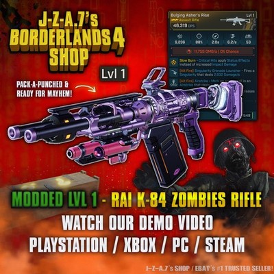 Borderlands 4  MODDED LEVEL ONE RAI K-84 LASER RIFLE AR BL4 GEAR  PC-PS-XBOX 