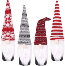 Christmas Tomte Swedish Gnome Wine Bottle Cover - Handmade Toppers and Bags for 