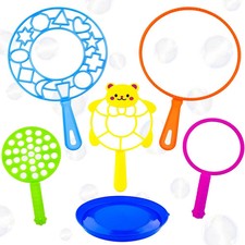 Big Bubble Wands Set,6 PCS Large Bubbles Maker Wand Set with Tray,Bubble Making
