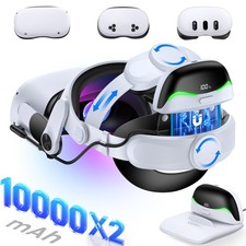 VR Headset Strap with 2 10000mAh Battery Charging Dock For Meta Quest 3/3s/2