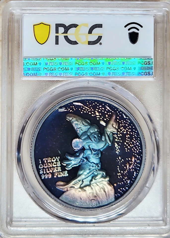 1987 (RM)🌈GALAXY TONED PCGS PR 68-DCAM,SILVER🌈 MICKEY'S SORCERERS APPRENTICE - Image 4 of 4