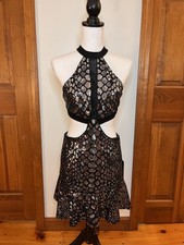Express NWT Halter Cut out Sequin Mini Dress S Steampunk Whimsigoth Halloween