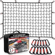 Tiretek Heavy Duty Truck Bed Cargo Net 4x6 Stretches 8x12 Bungee 12 Carabiners Tiretek Heavy Duty Truck Bed Cargo Net 4x6 Stretches 8x12 Bungee 12 Carabiners