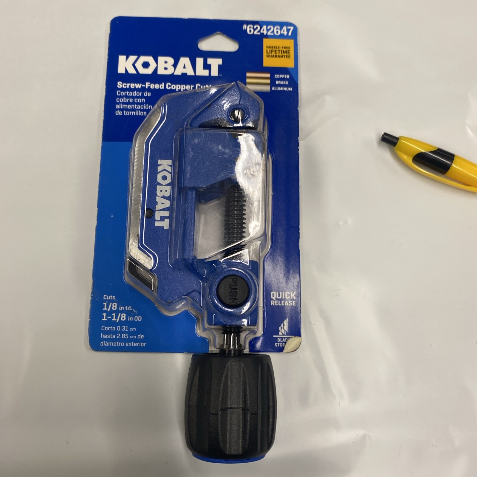 Kobalt Screw-Feed Copper Pipe Cutter Tool – Cuts 1/8” to 1-1/8” OD Tubing