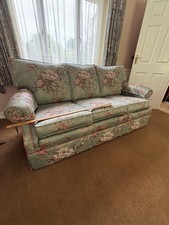 Floral Sofa Set - 3 Seater, Arm Chair, Footstool, Curtains