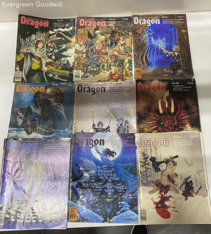 Lot of vintage issues of Dragon magazines (7.8LBS)