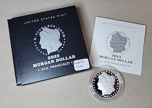 2023 S $1 SILVER PROOF MORGAN DOLLAR WITH OGP-BOX AND HAND SIGNED COA