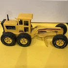Tonka Pressed Steel Road Grader Yellow Vintage Diecast Construction Vehicle