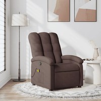 Massagesessel Dunkelbraun Stoff Relaxsessel Mit Shiatsu Funktion